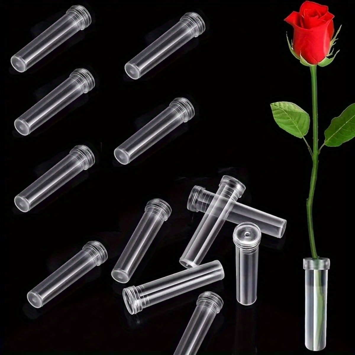 Wedding Water Supply - 10Pc Transparent Plastic Floral Stem Water