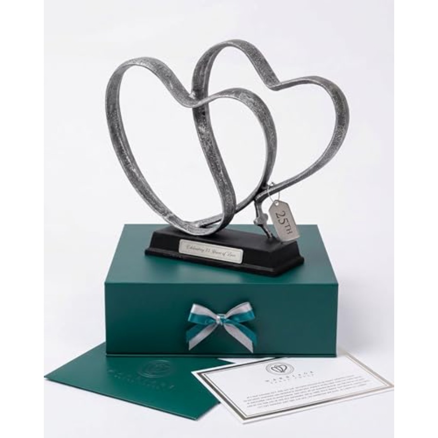 Wedding Card Box - 25th Anniversary Wedding Gifts Two Hearts