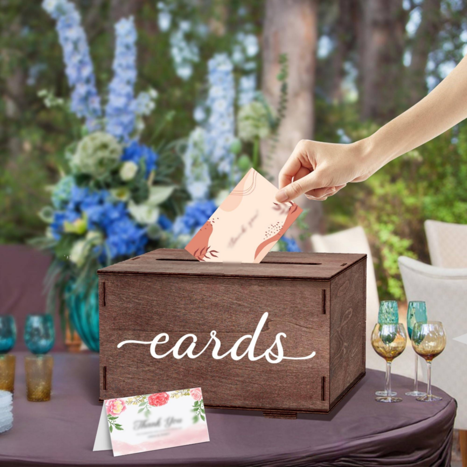 Wooden Card Box Slot Top Weddi - Wedding Card Box のレビューと価格