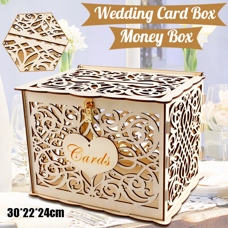 30X24X21cm DIY Wedding Gift Ca - Wedding Card Box のレビューと価格