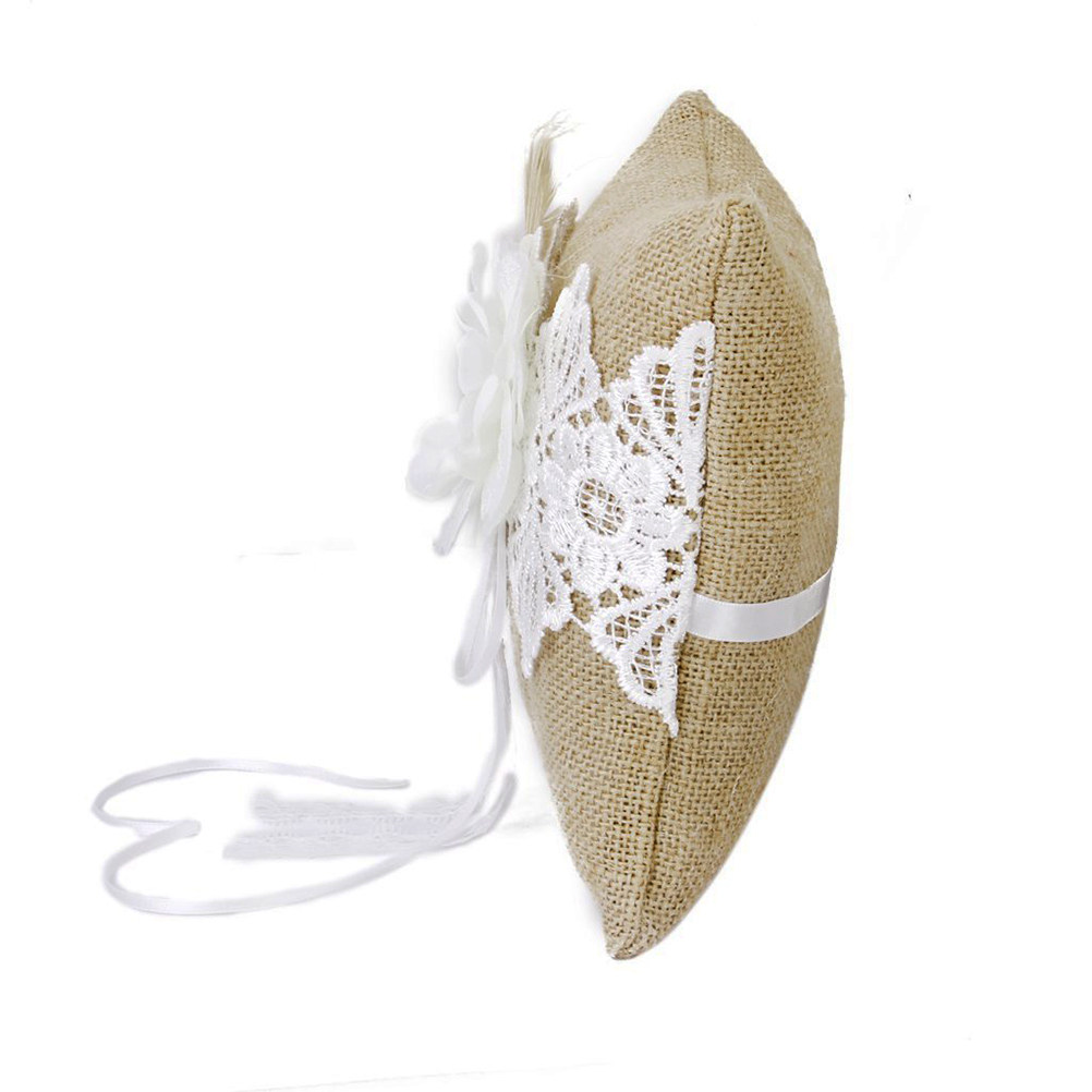 Brown White Jute Ring Pillow B - Ring Bearer Pillow のレビューと価格