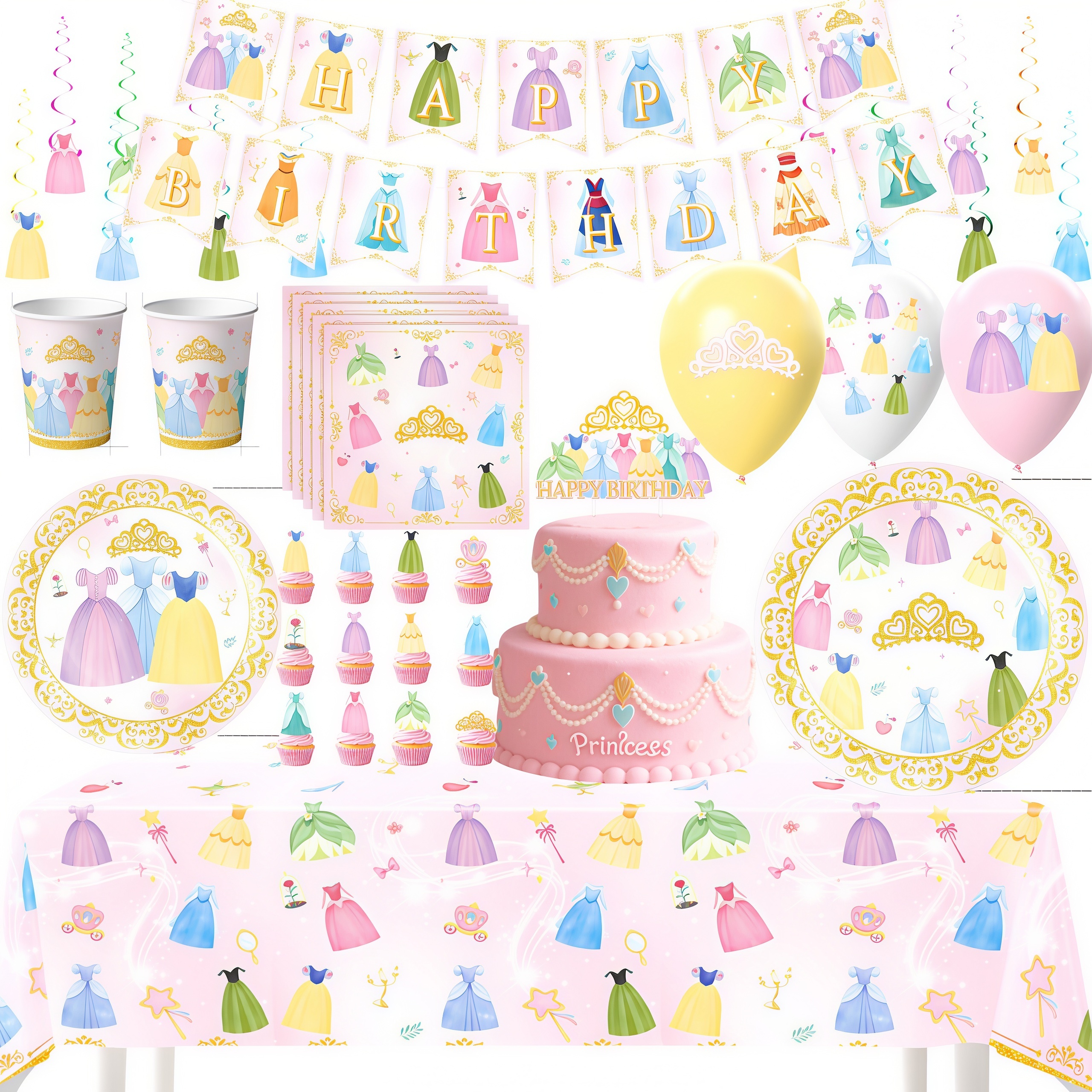 Princess Dress Girls Birthday  - Confetti Balloon Set のレビューと価格
