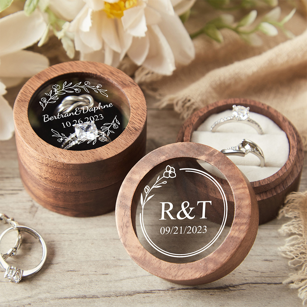 Personalized Wooden Wedding Ri - Ring Bearer Pillow のレビューと価格