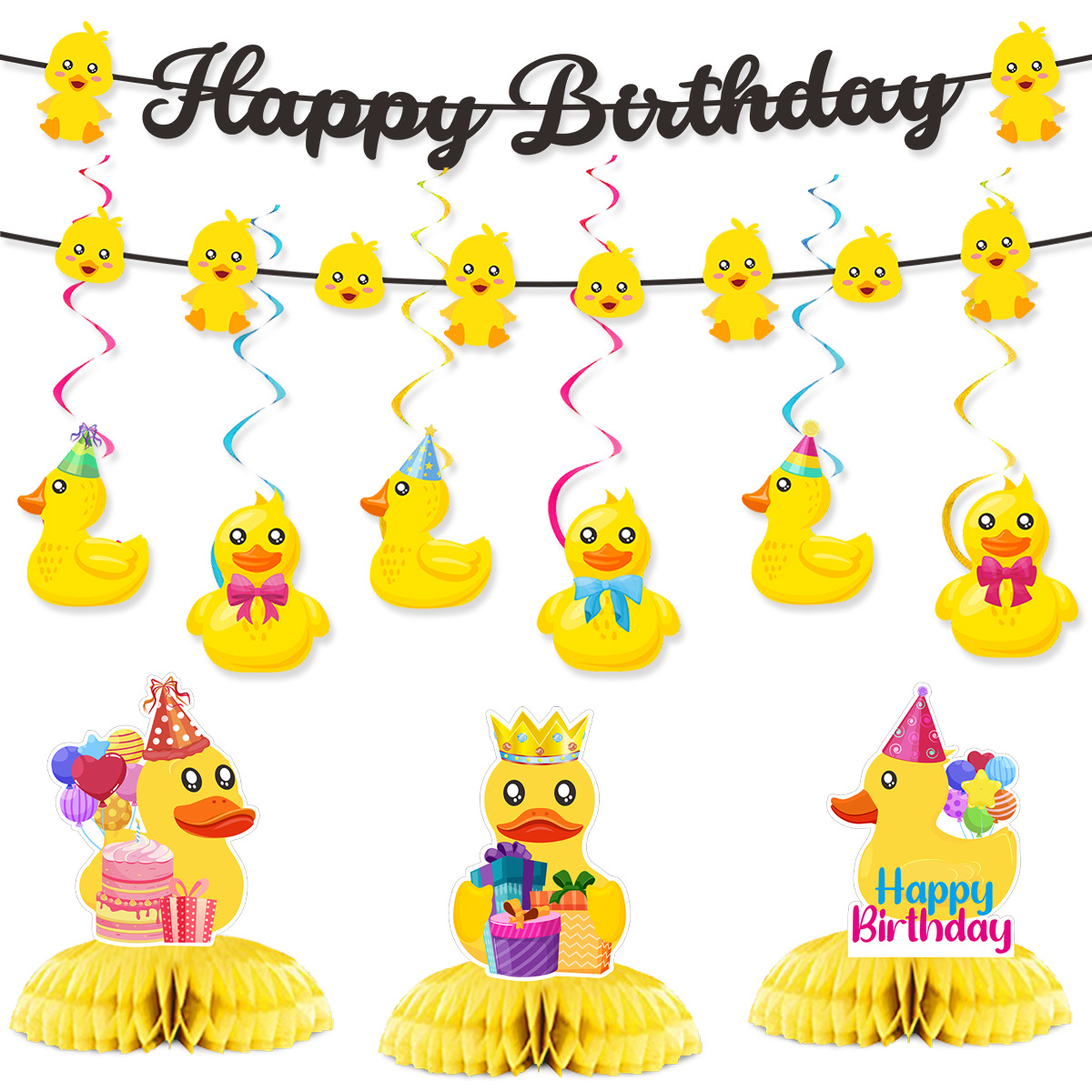 Cute Swim Duck Theme Happy Bir - Confetti Balloon Set のレビューと価格
