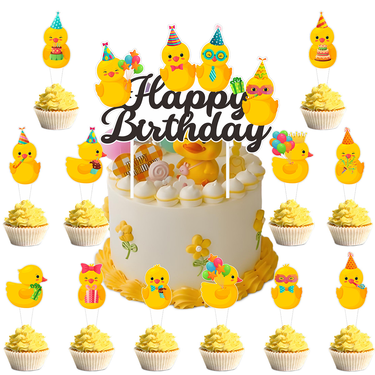 Cute Swim Duck Theme Happy Bir - Confetti Balloon Set のレビューと価格