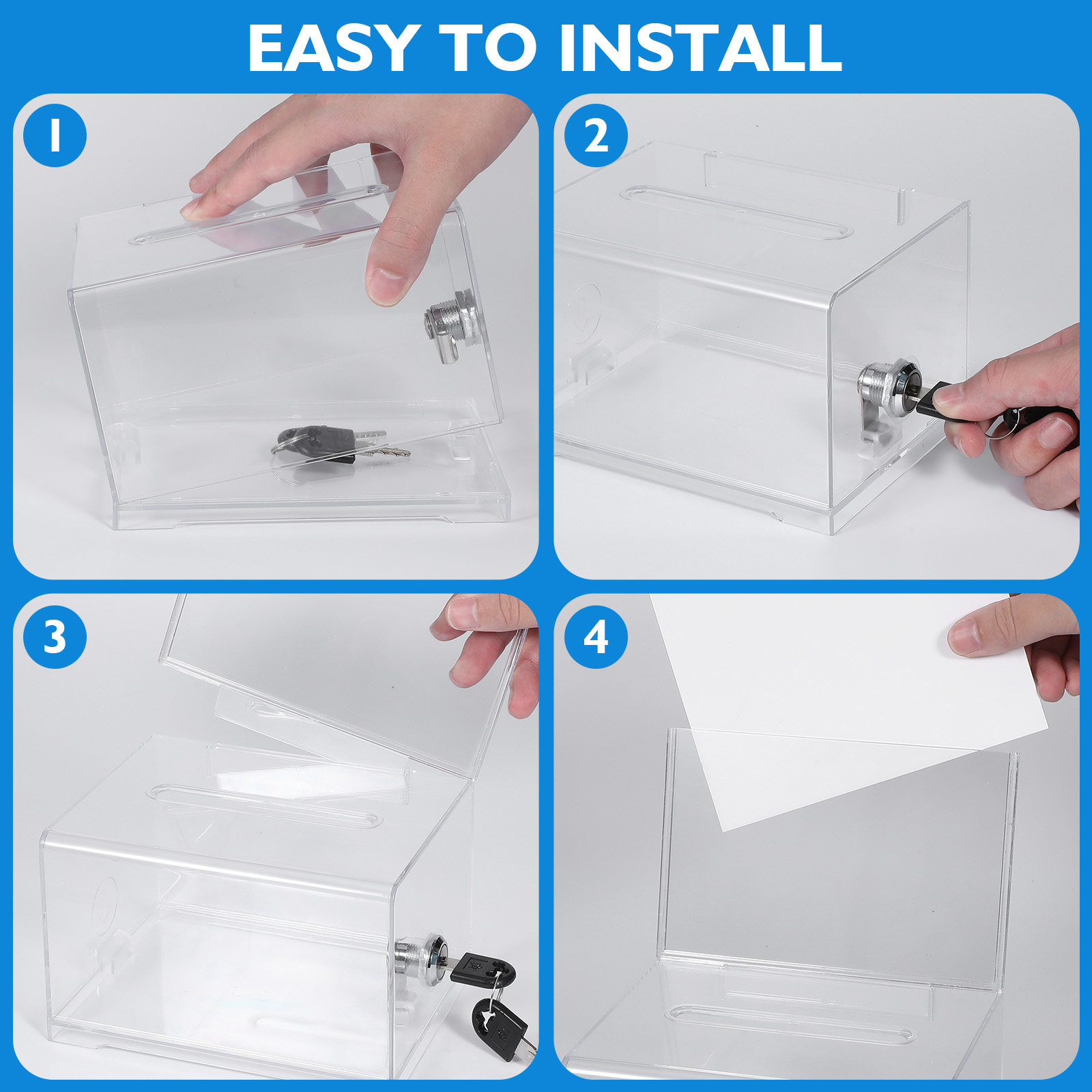 Professional Clear Acrylic Sug - Wedding Card Box のレビューと価格