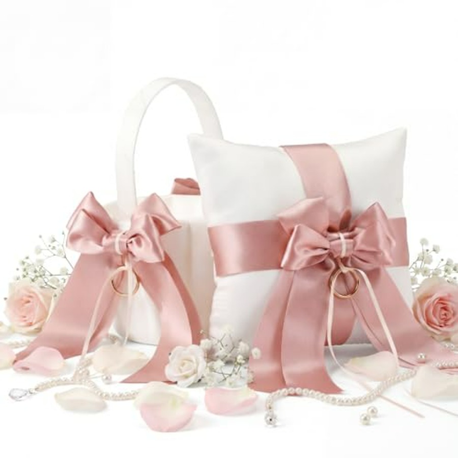 2 Pcs Flower Girl Baskets and  - Ring Bearer Pillow のレビューと価格