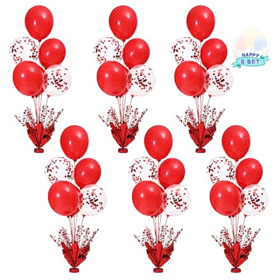 6 Set Christmas Table Balloons - Confetti Balloon Set のレビューと価格