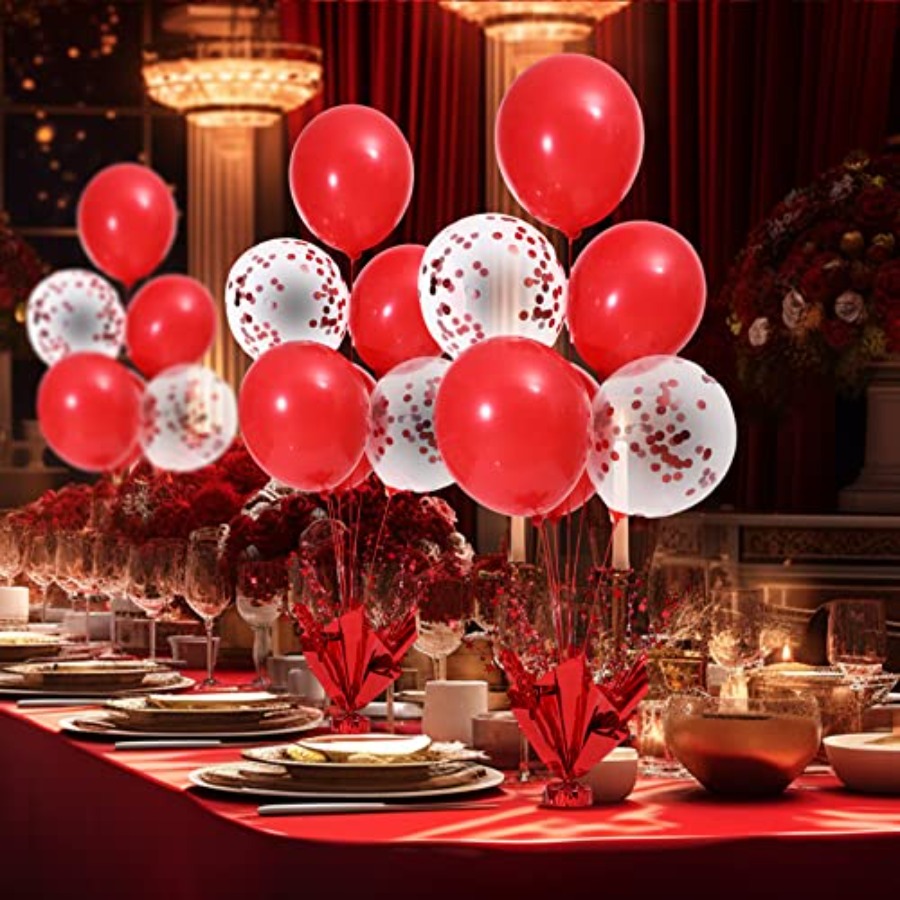 6 Set Christmas Table Balloons - Confetti Balloon Set のレビューと価格