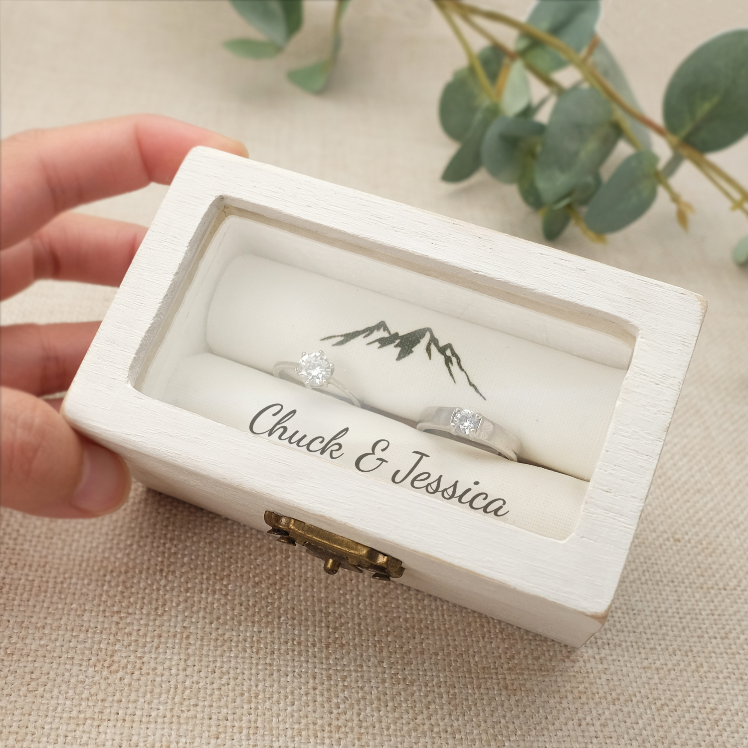 Personalised Wedding Ring Box, - Ring Bearer Pillow のレビューと価格