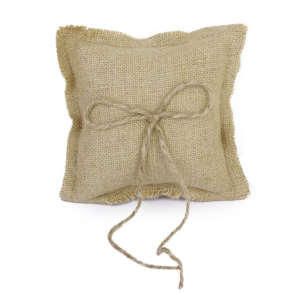 Brown Jute Wedding Ring Pillow - Ring Bearer Pillow のレビューと価格