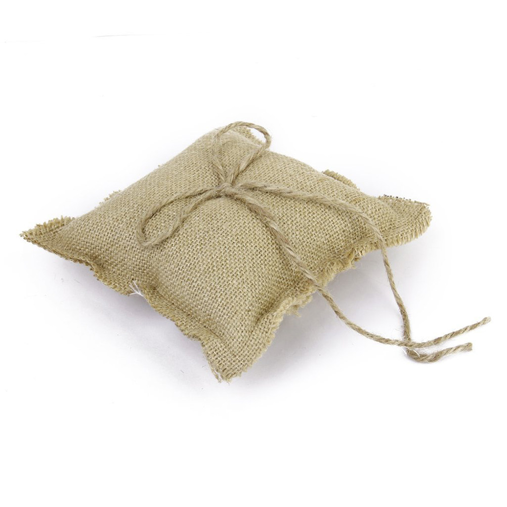 Brown Jute Wedding Ring Pillow - Ring Bearer Pillow のレビューと価格