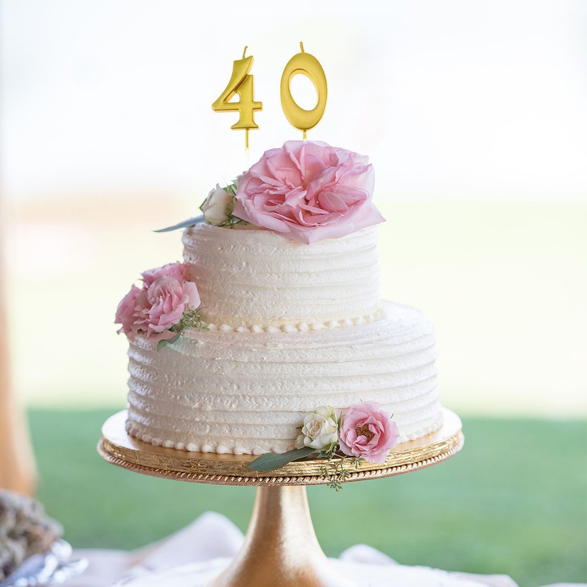 2Pcs Birthday Number 40 Golden - Wedding Cake Supply のレビューと価格