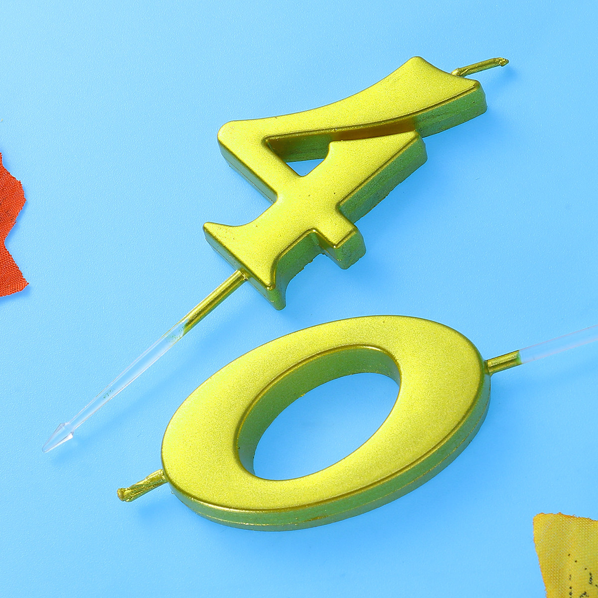 2Pcs Birthday Number 40 Golden - Wedding Cake Supply のレビューと価格