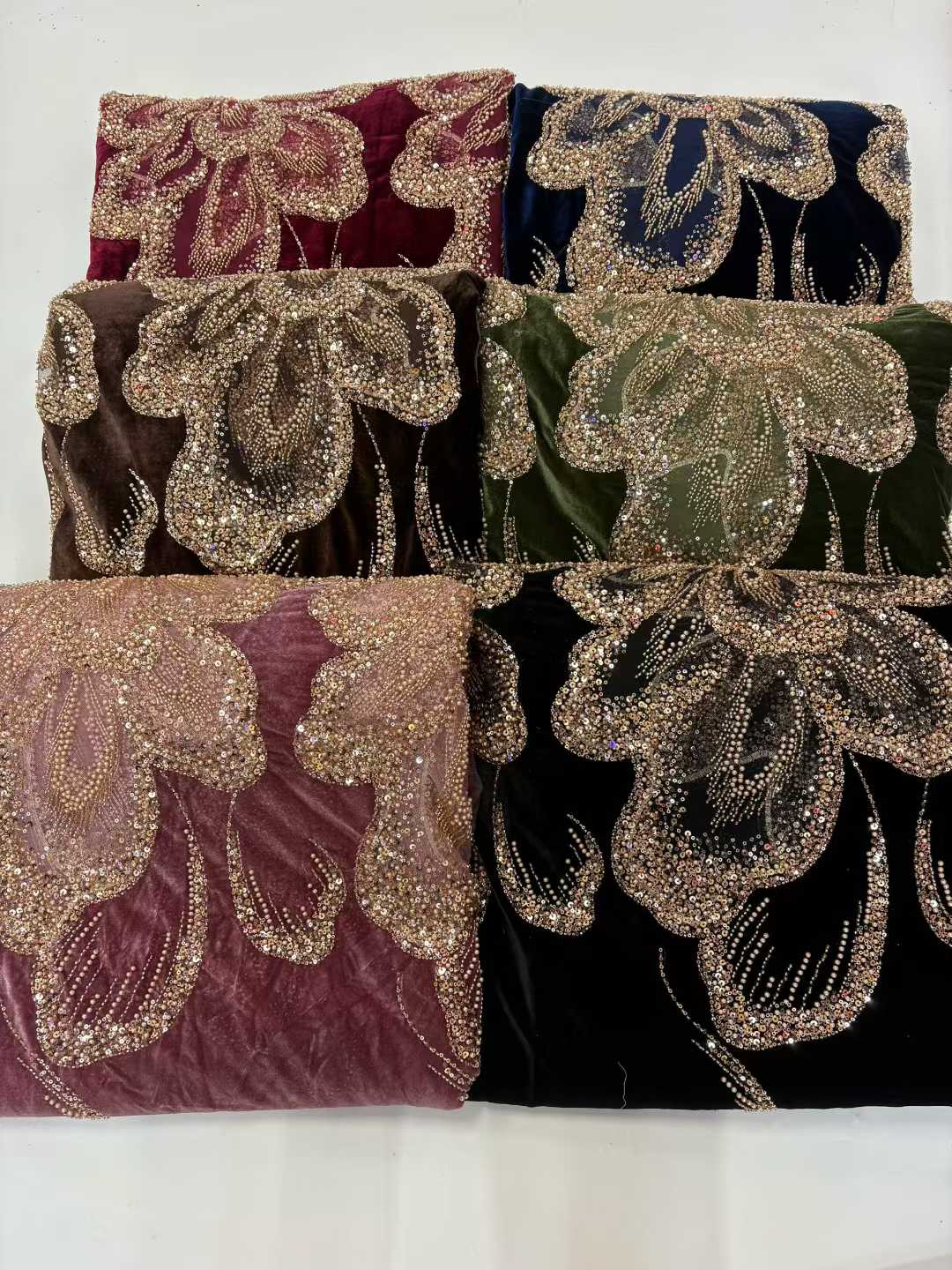 African Velvet Beaded Heavy La - Wedding Dress Supply のレビューと価格
