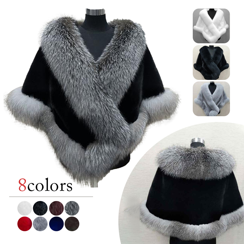 Women Winter Faux Mink Fox Fur - Wedding Dress Supply のレビューと価格