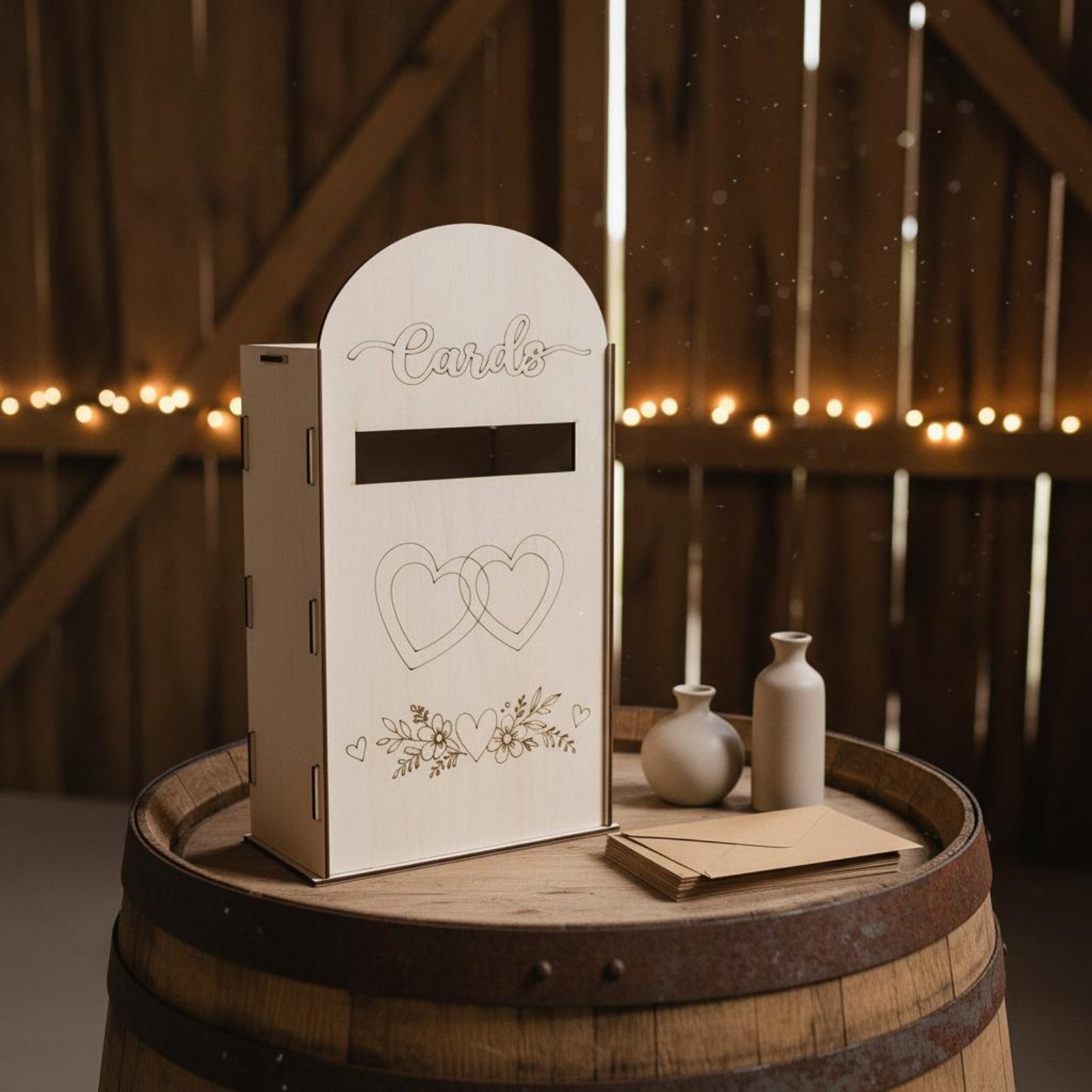 Wooden Wedding Card Box Laser  - Wedding Card Box のレビューと価格