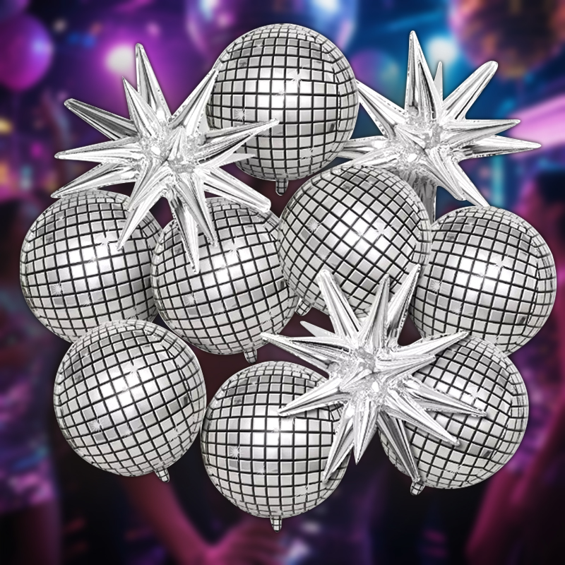 8pcs Silver Disco Explosion St - Supply Wedding Venue のレビューと価格