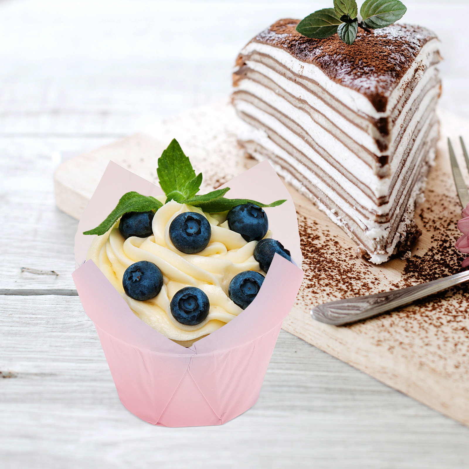 50Pcs Tulip Cupcake Liners Pap - Wedding Cake Supply のレビューと価格