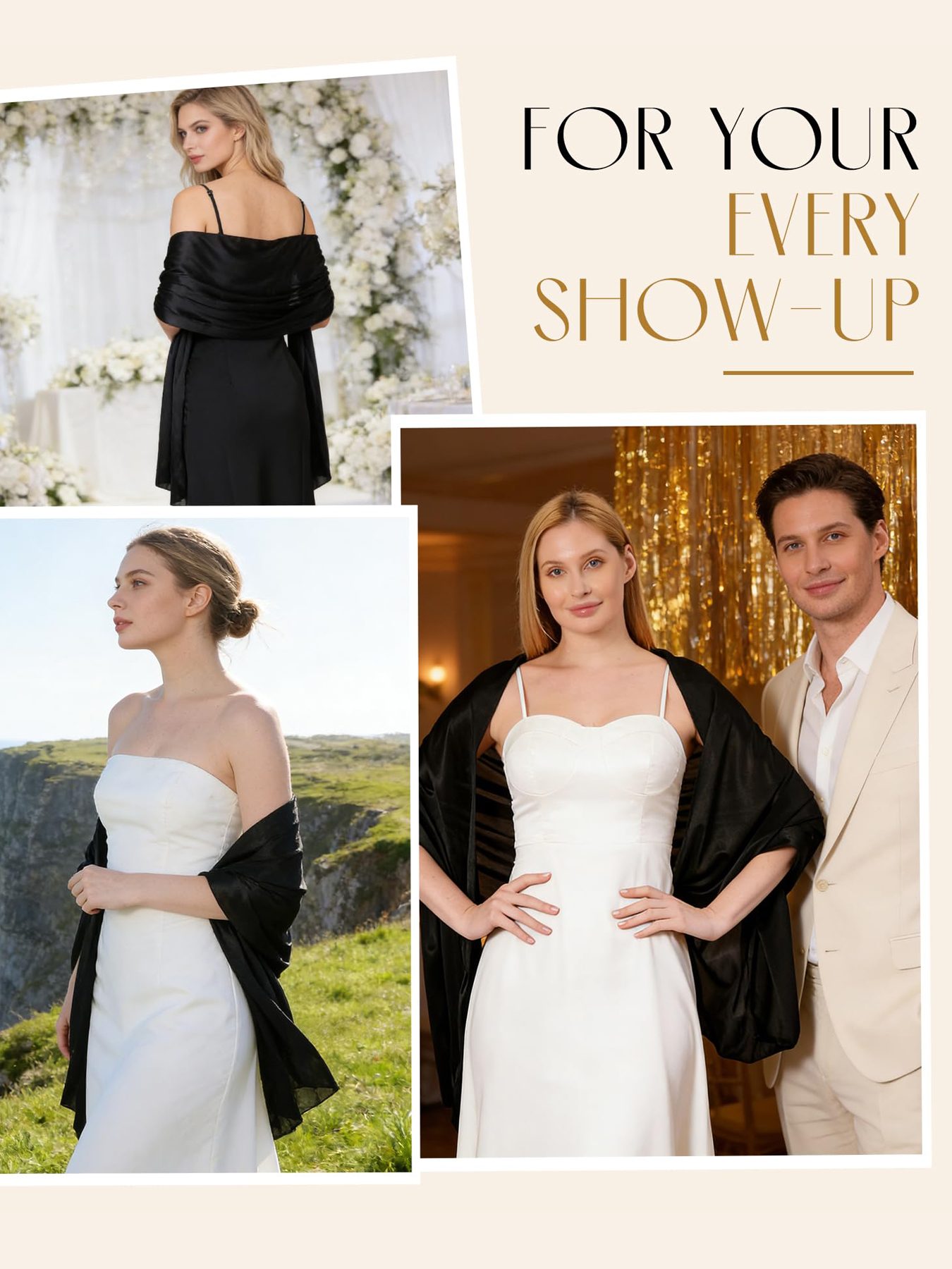 Satin Shawl Wraps for Women Ev - Wedding Dress Supply のレビューと価格