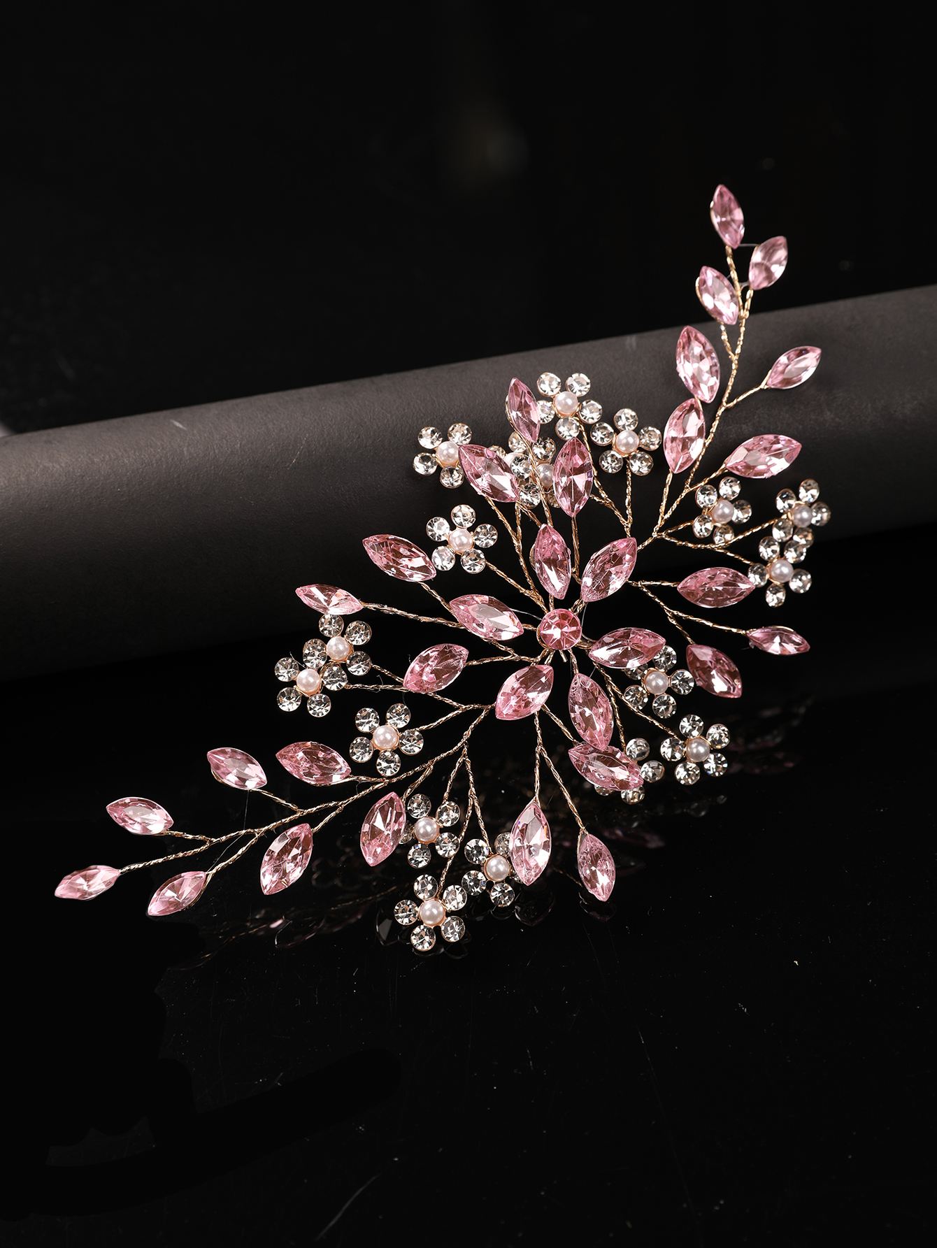 Soft Pink Crystal Bridal Headp - Wedding Dress Supply のレビューと価格