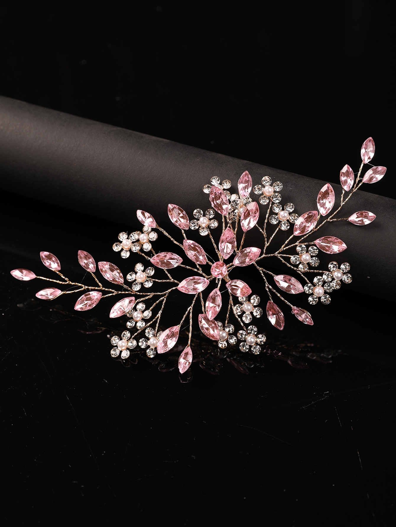 Soft Pink Crystal Bridal Headp - Wedding Dress Supply のレビューと価格