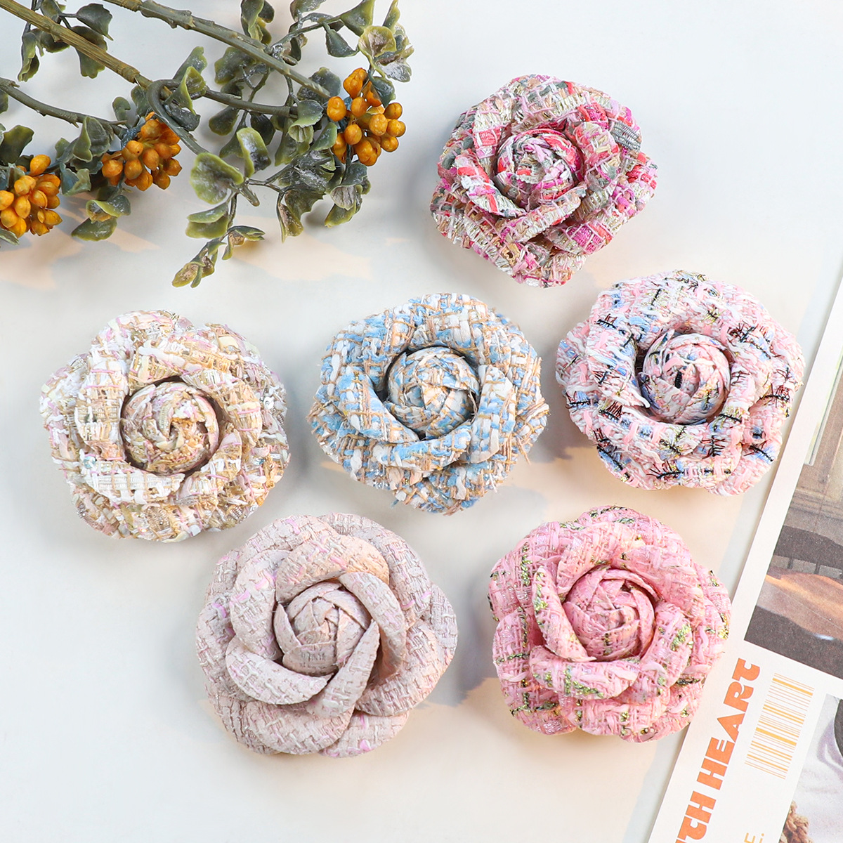 6CM Camellia Brooch for Women  - Wedding Dress Supply のレビューと価格