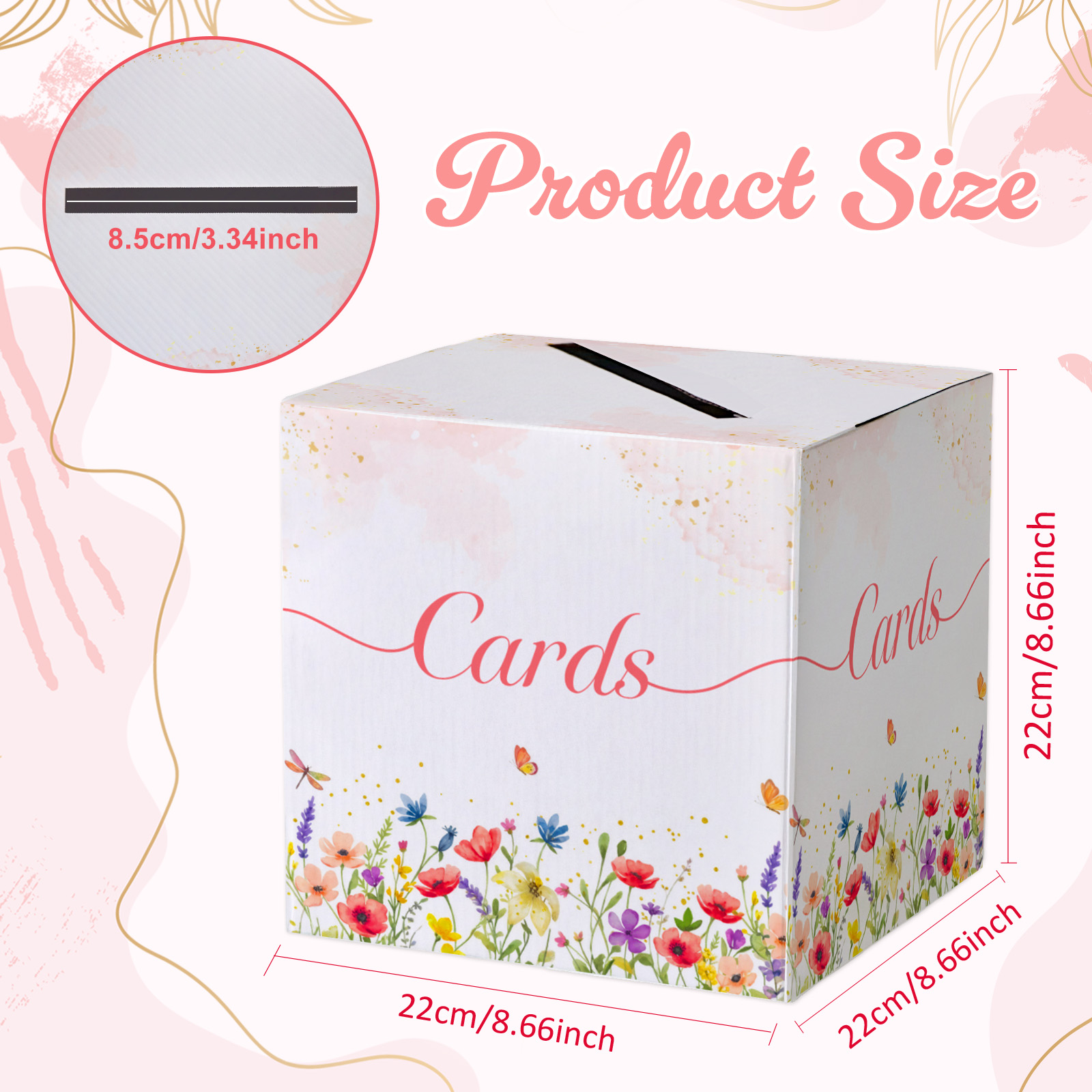 OurWarm Pink Floral Alphabet W - Wedding Card Box のレビューと価格
