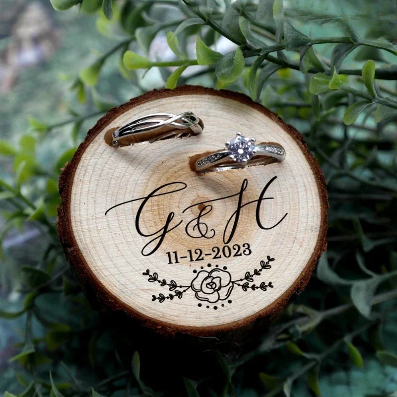 1PCS Free Custom Tree Wooden S - Ring Bearer Pillow のレビューと価格