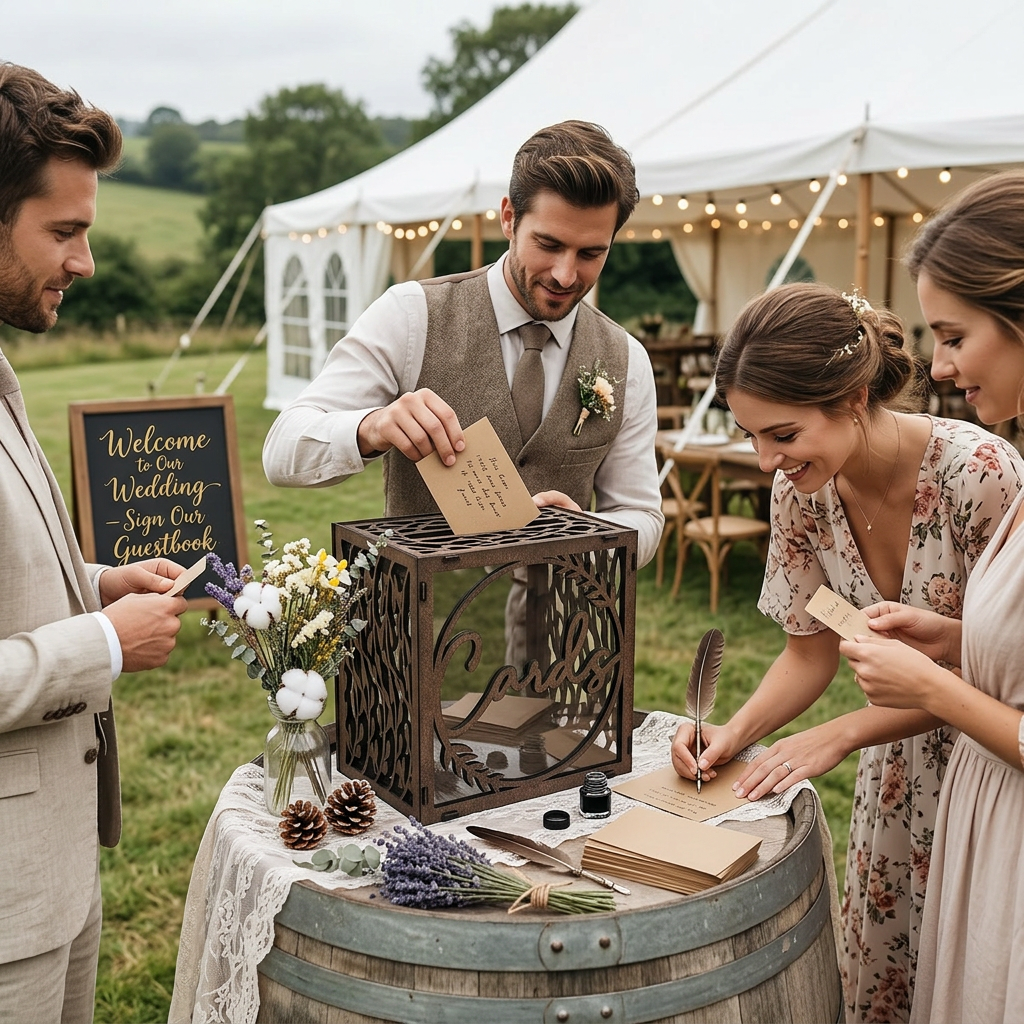 1pc Brown Wooden Wedding Card  - Wedding Card Box のレビューと価格