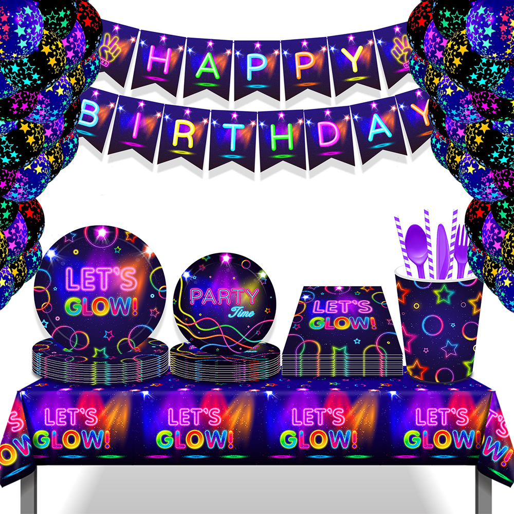 Glow Party Tablecloth Napkins  - Confetti Balloon Set のレビューと価格