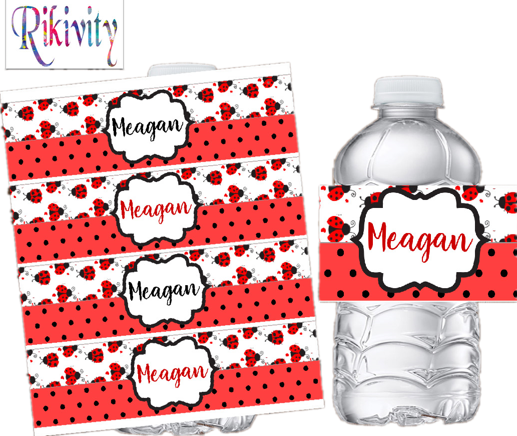 Personalised Ladybug Red Polka - Wedding Water Supply のレビューと価格