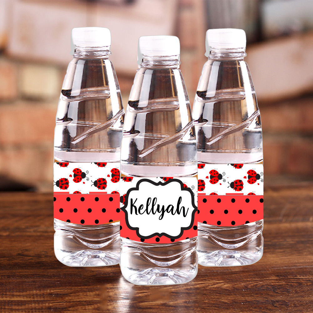 Personalised Ladybug Red Polka - Wedding Water Supply のレビューと価格
