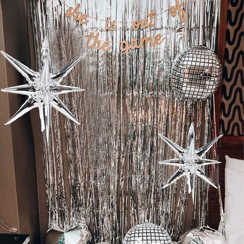 8pcs Silver Disco Explosion St - Supply Wedding Venue のレビューと価格