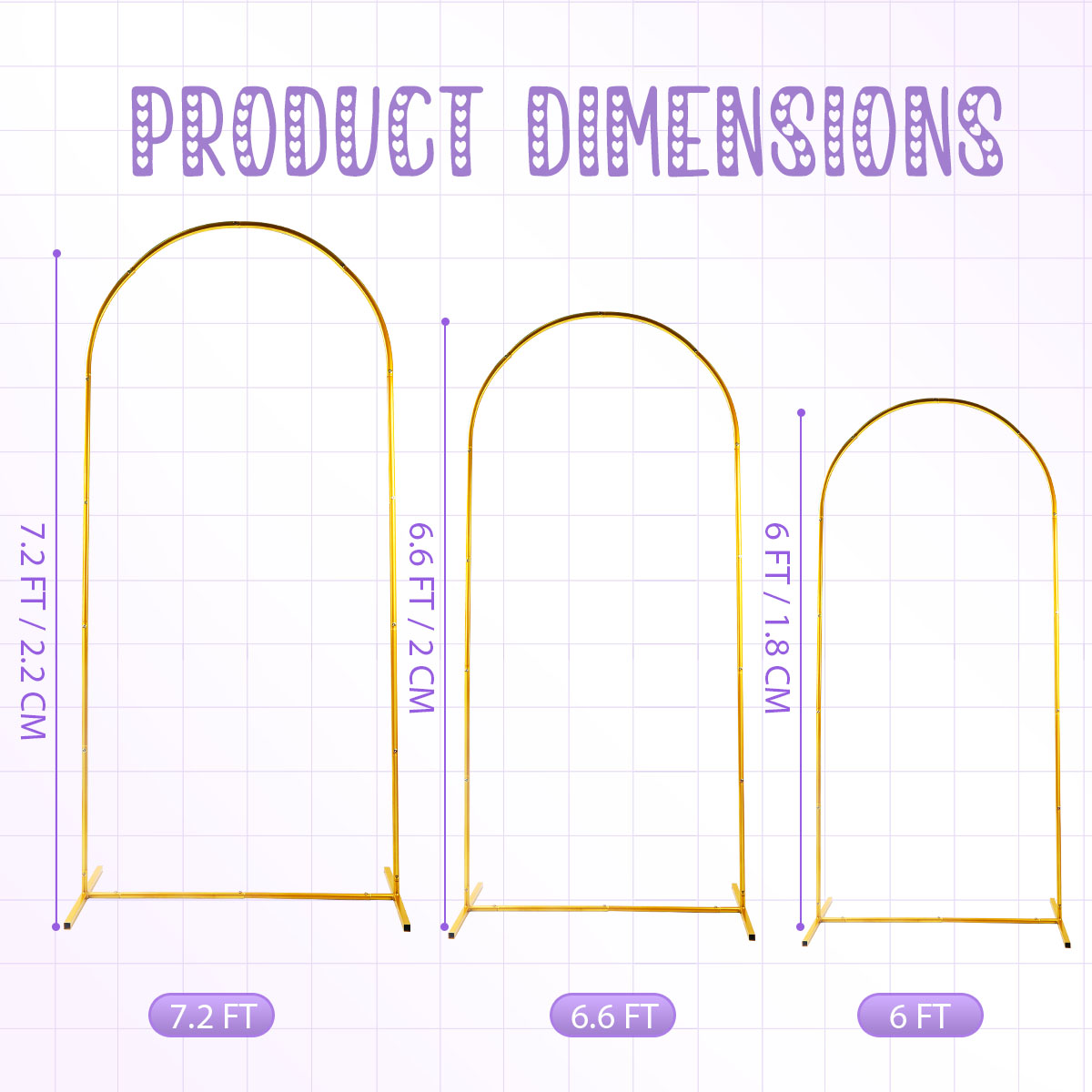 3Pack Golden Metal Arch Kits,  - Confetti Balloon Set のレビューと価格